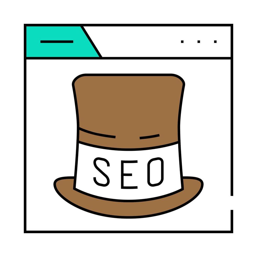 gray hat seo icon color illustration vector