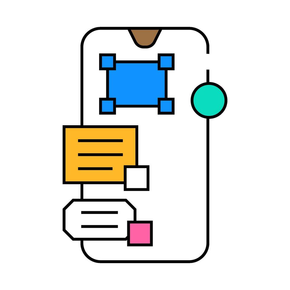 interaction design ux ui icon color illustration vector