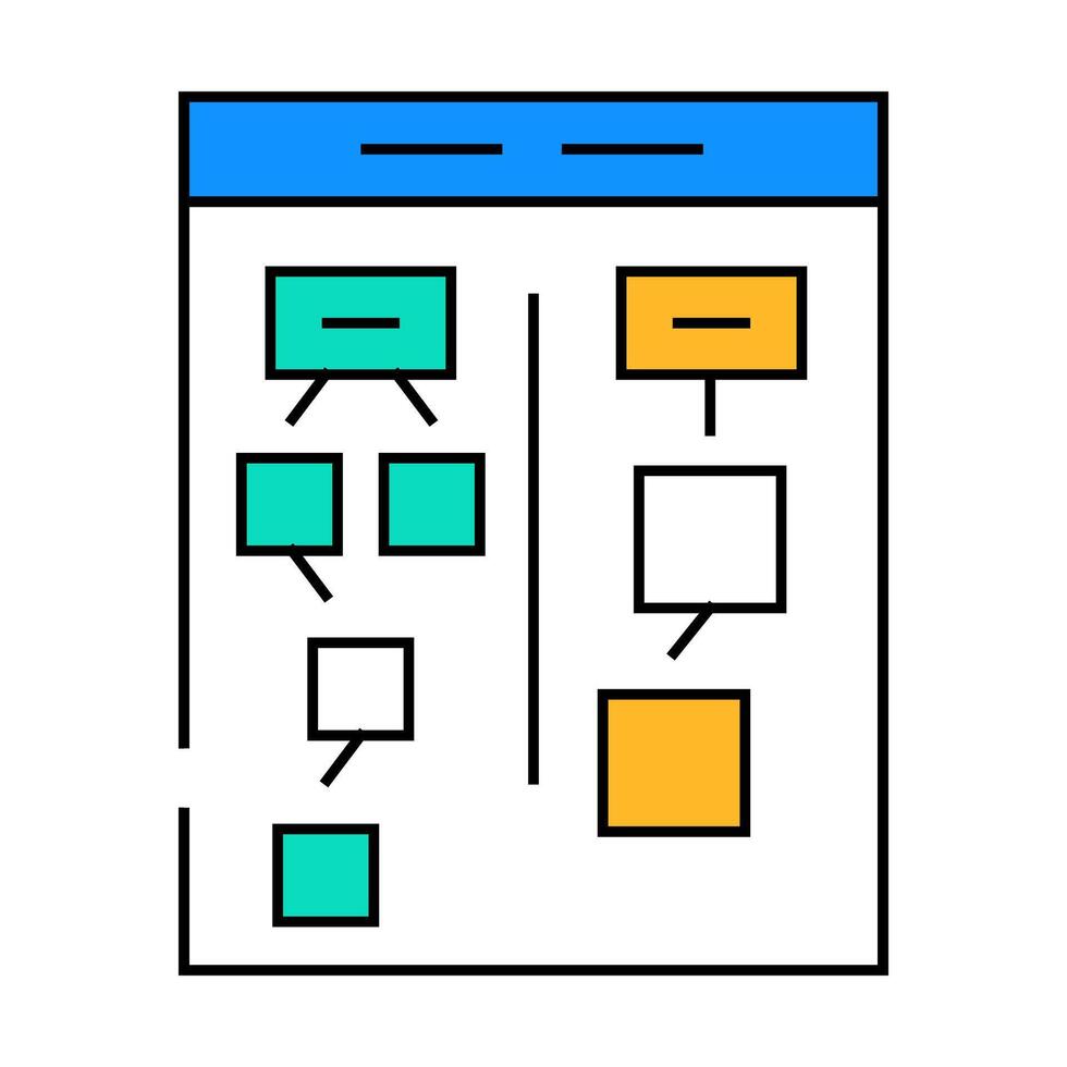 affinity diagram ux ui design icon color illustration vector