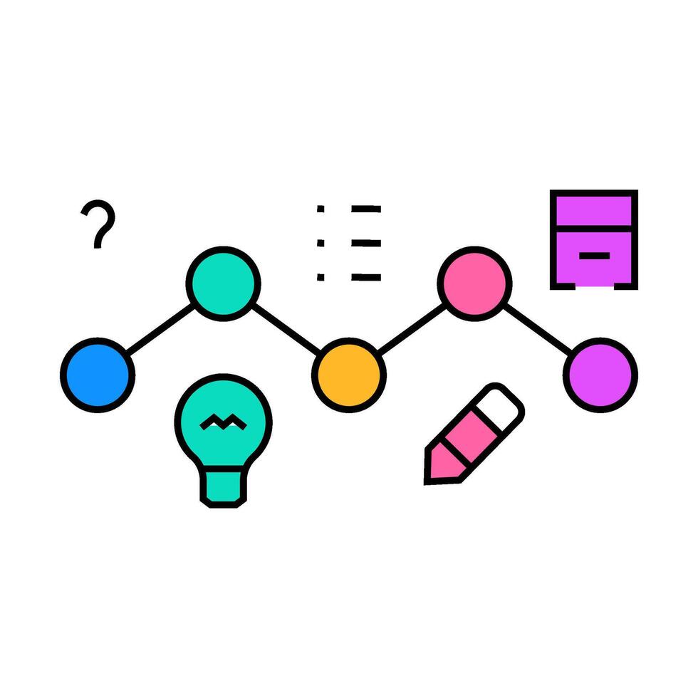 design sprint ux ui icon color illustration vector