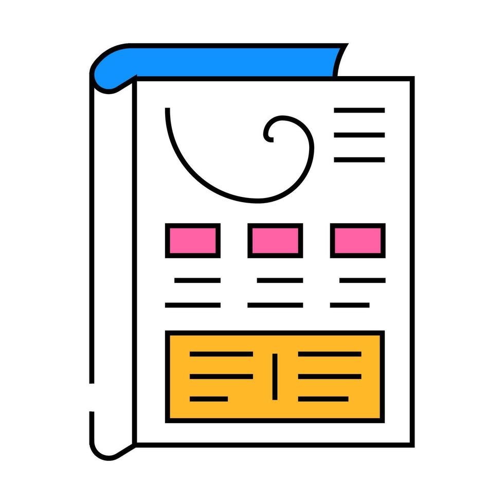 mago de onz pruebas ux ui icono color ilustración vector