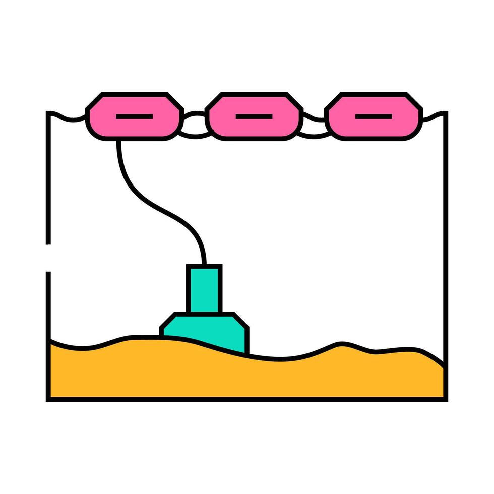 wave energy generation tidal icon color illustration vector