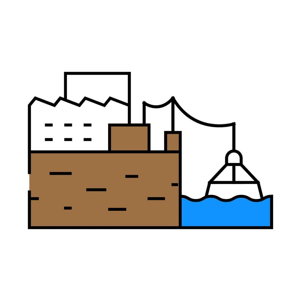 coastal power tidal power icon color illustration vector