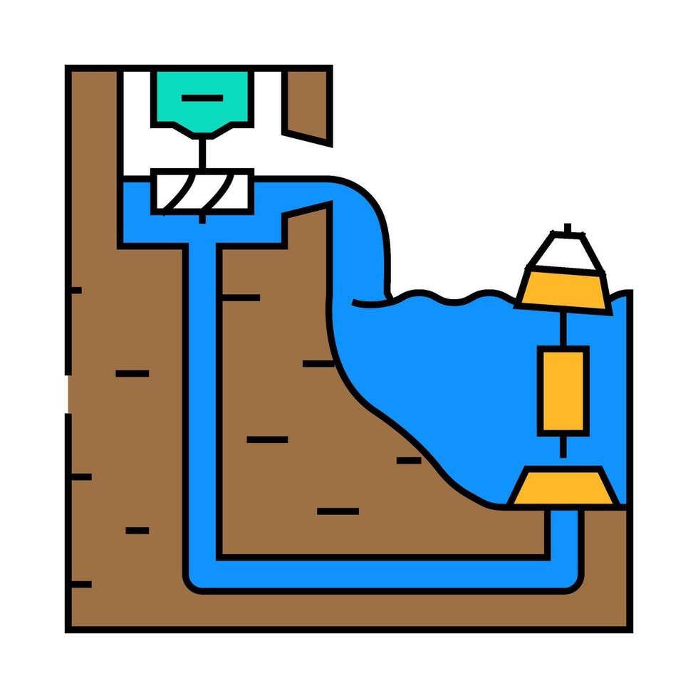 kite system tidal power icon color illustration vector