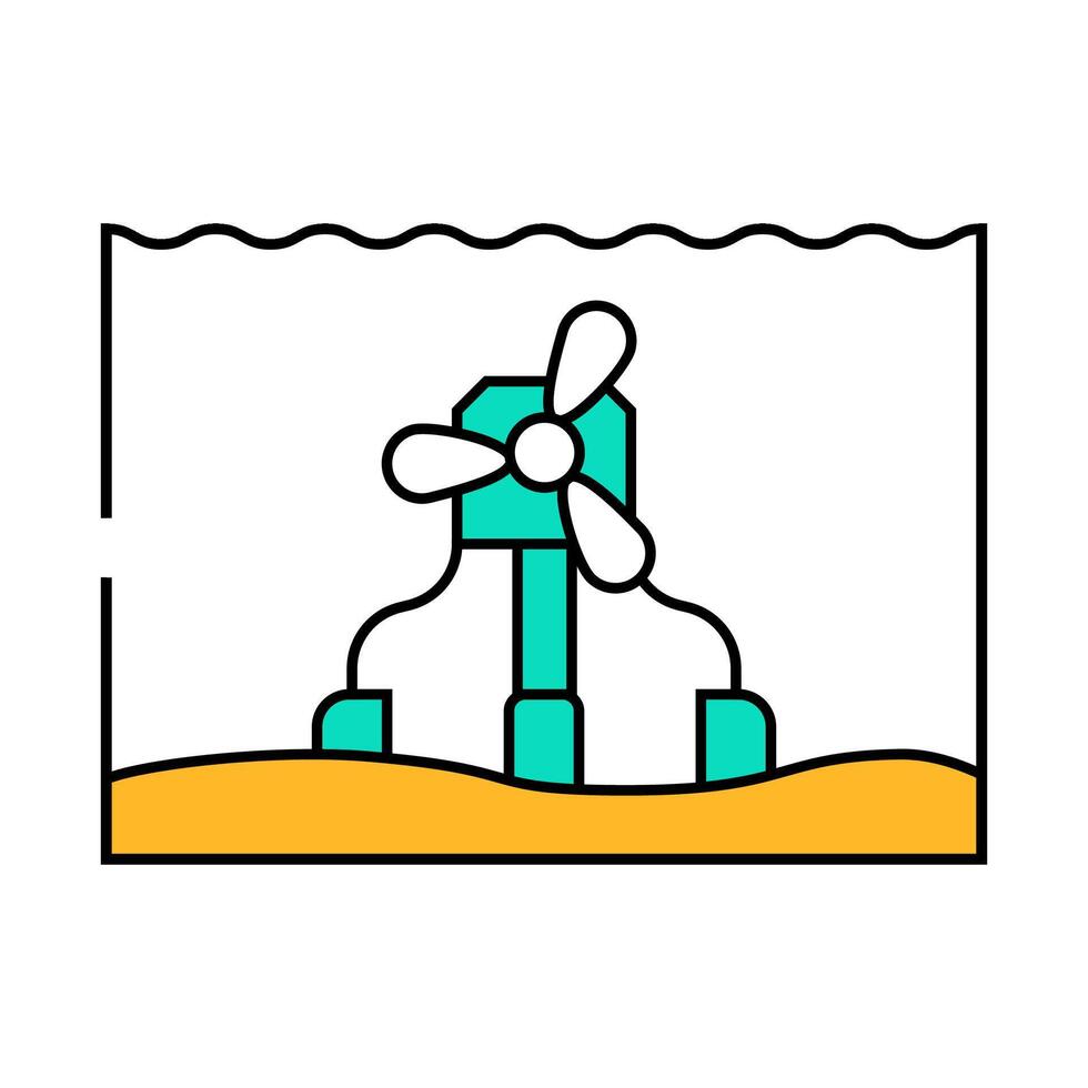 underwater turbine icon color illustration vector