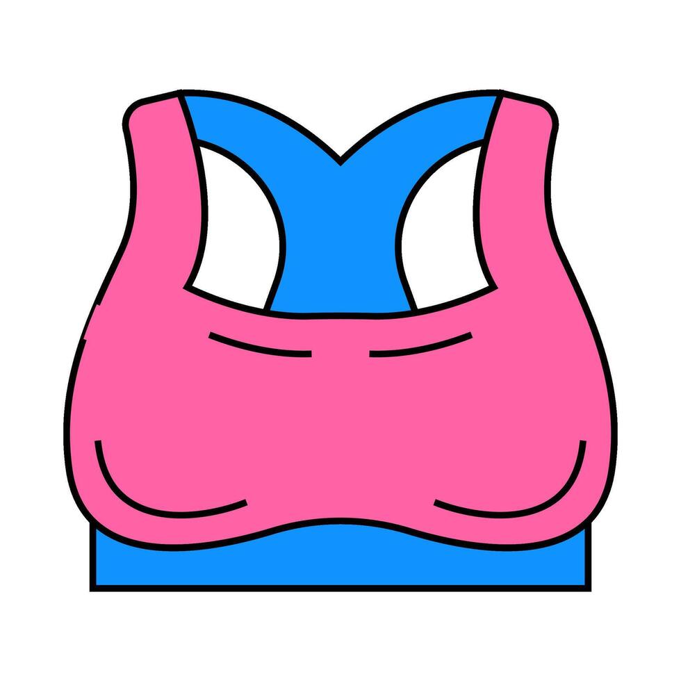 sports bra clothing icon color illustration vector