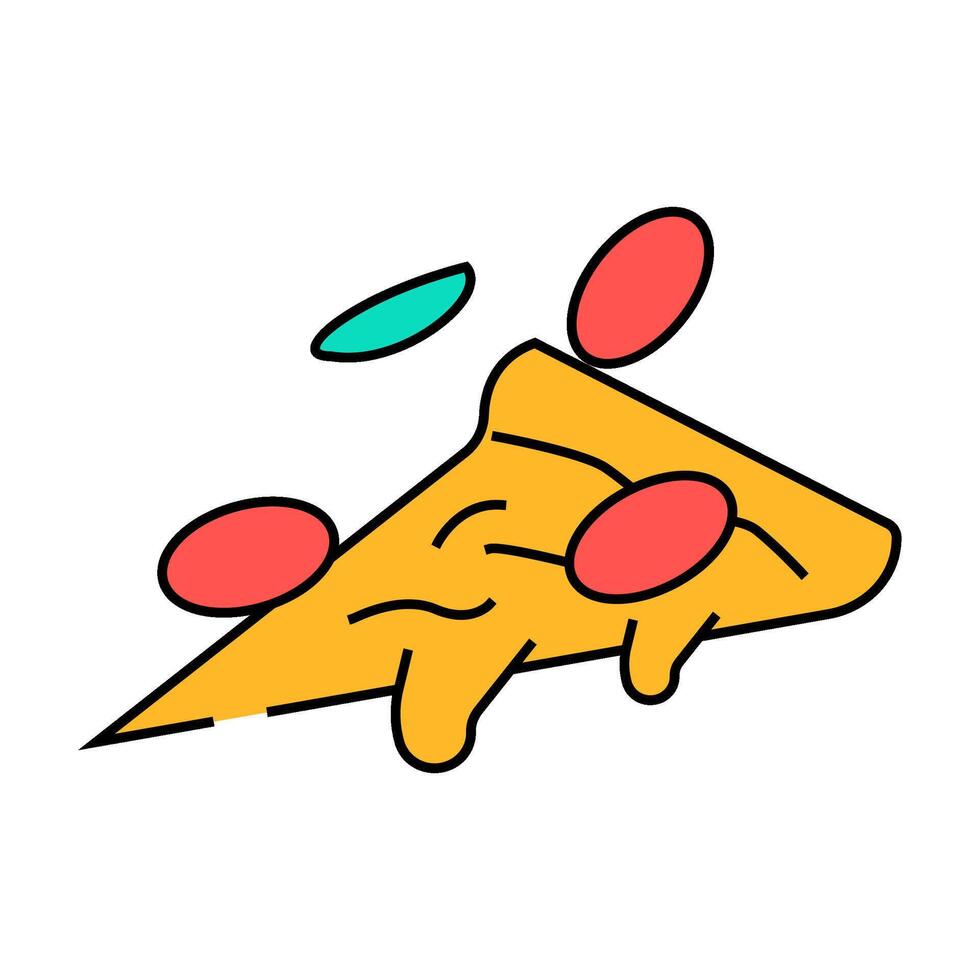 pizza fast food icon color illustration vector