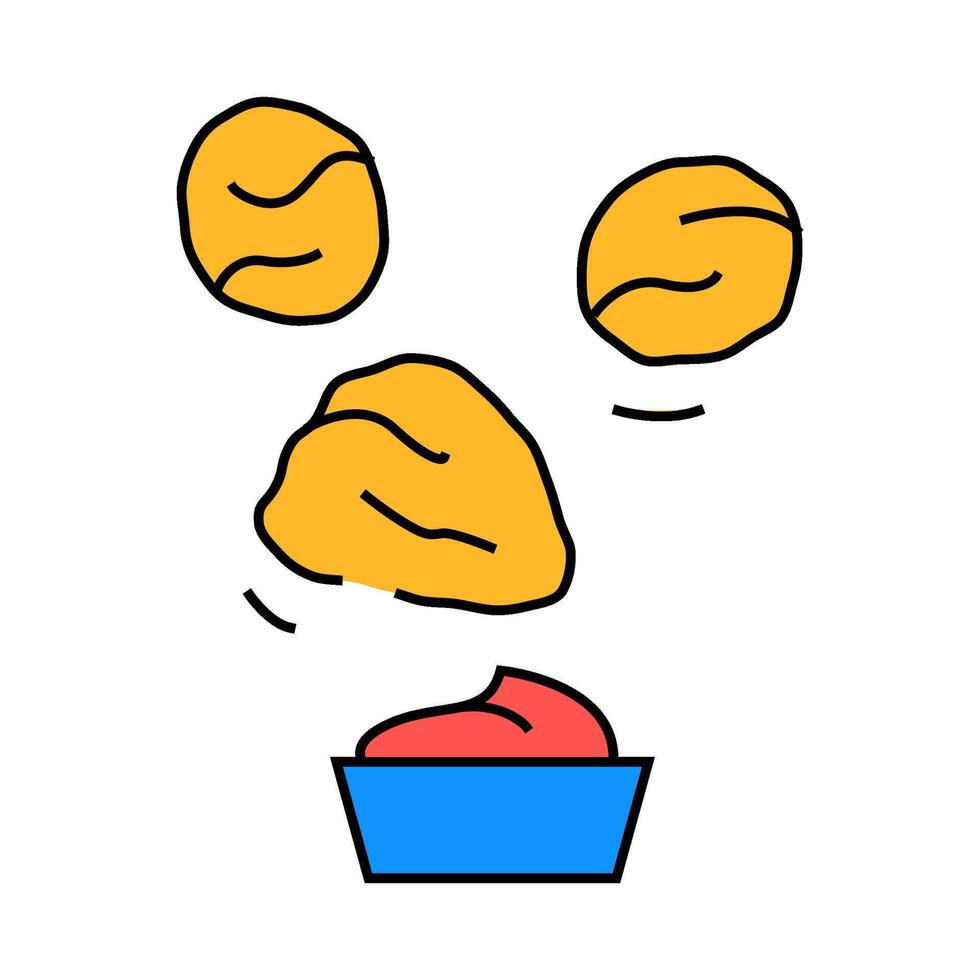 chicken nuggets fast food icon color illustration vector