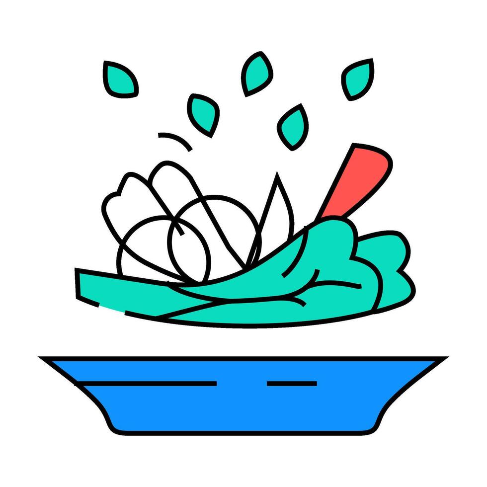 salad fast food icon color illustration vector
