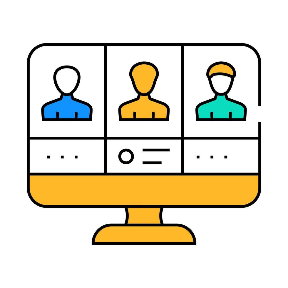 attendee networking icon color illustration vector