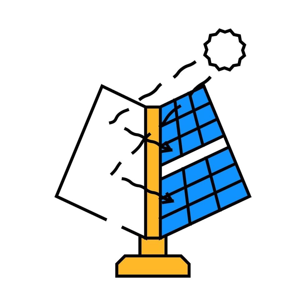 reflectors solar panel icon color illustration vector