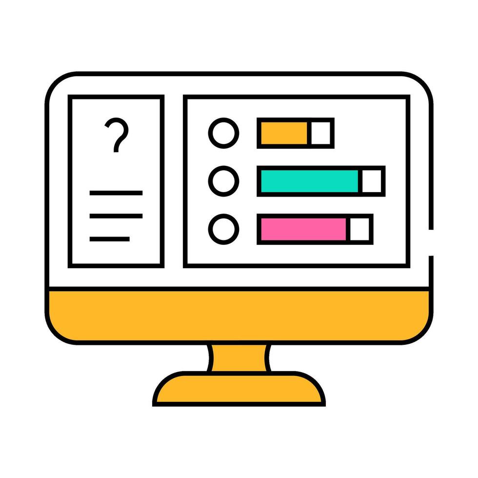 audience polling icon color illustration vector