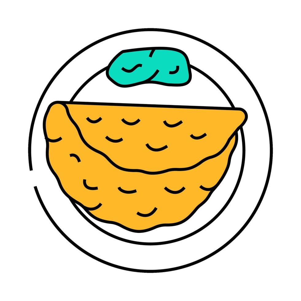 roti bread indian cuisine icon color illustration vector