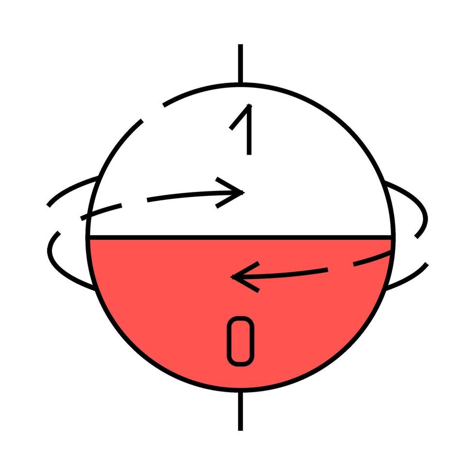 superposition state quantum technology icon color illustration vector