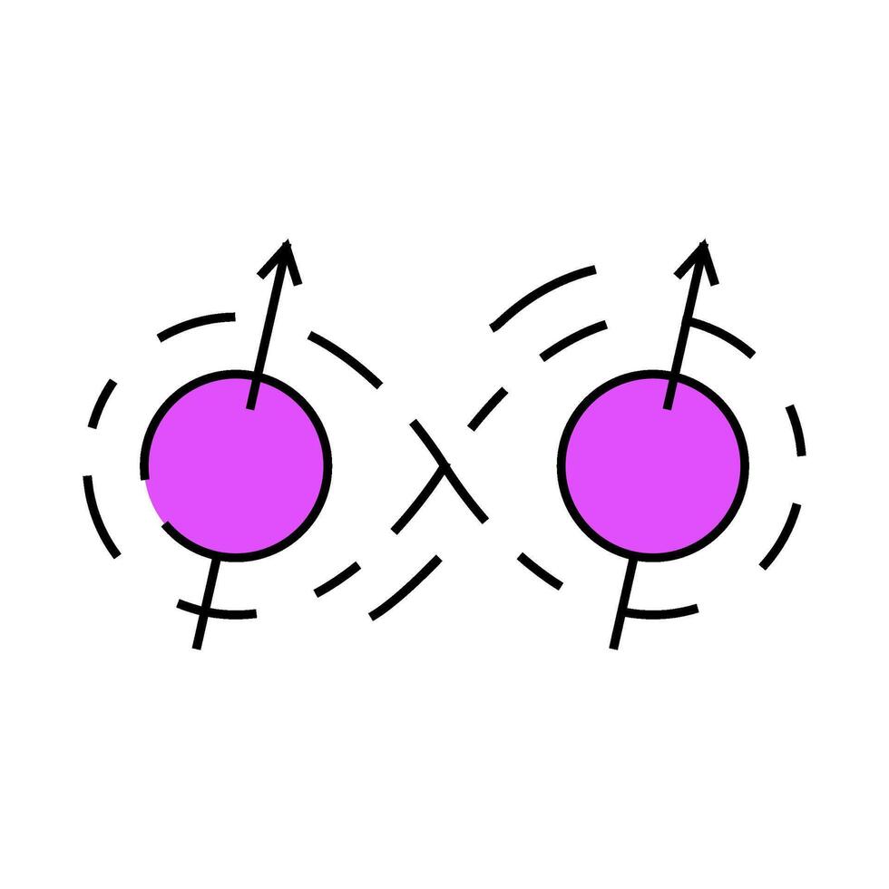 entanglement quantum technology icon color illustration vector