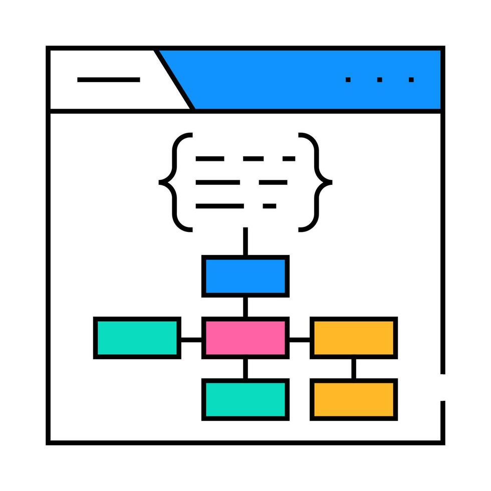 structured data markup seo icon color illustration vector