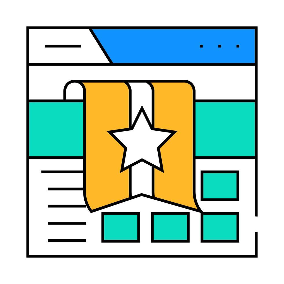 social bookmarking seo icon color illustration vector