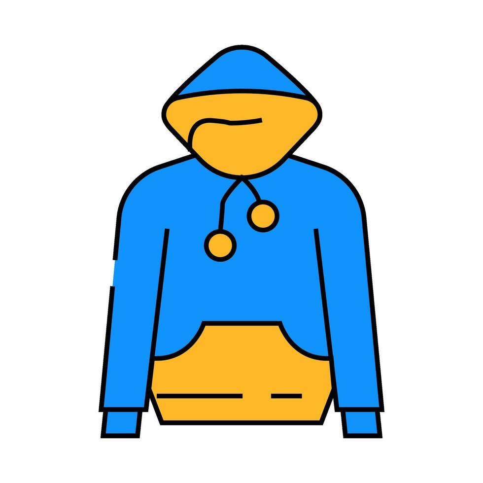 hoodie streetwear cloth fashion icon color illustration vector