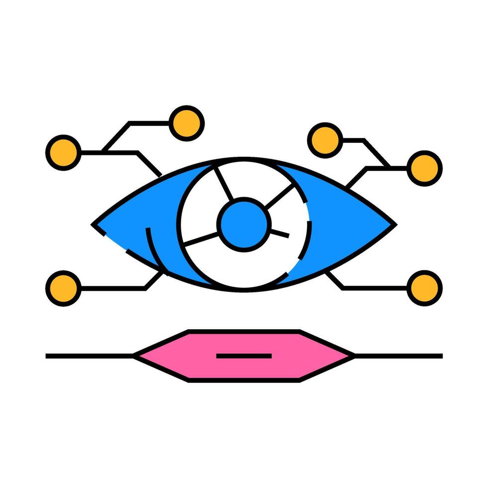 future focused tech enthusiast icon color illustration vector