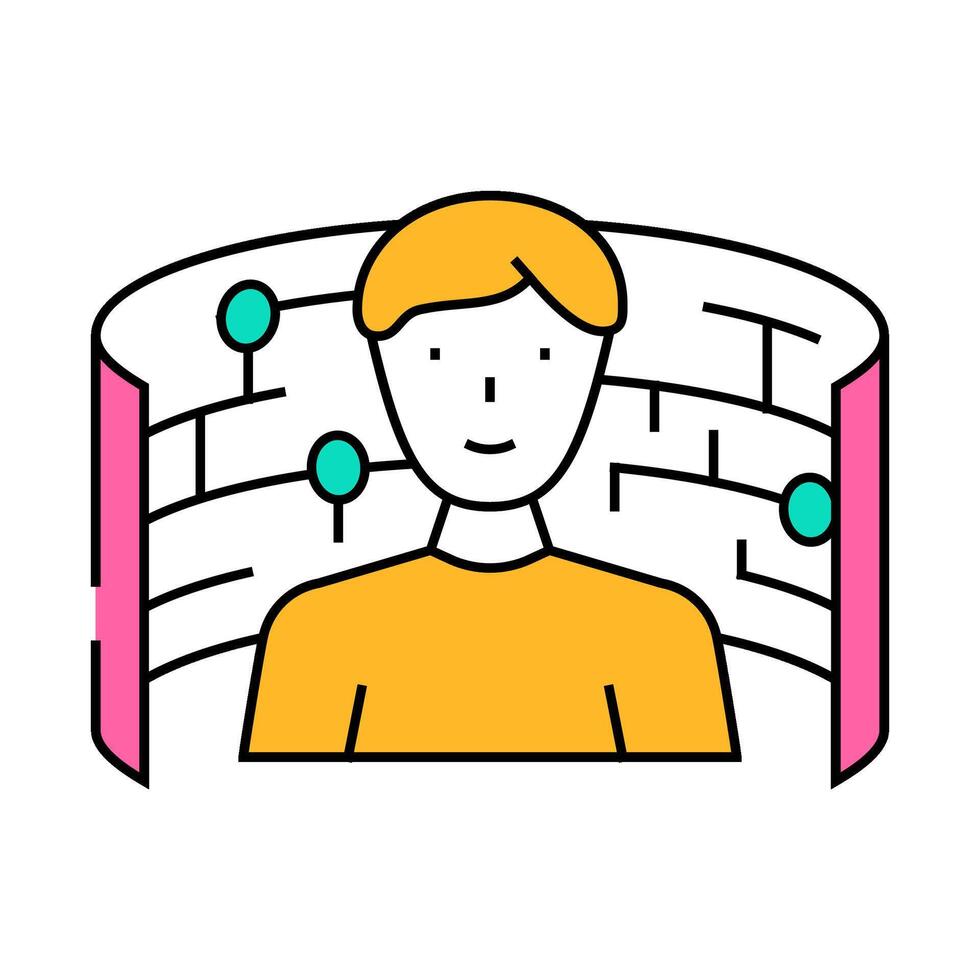 digital explorer tech enthusiast icon color illustration vector