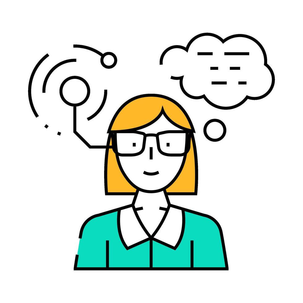 geek chic tech enthusiast icon color illustration vector