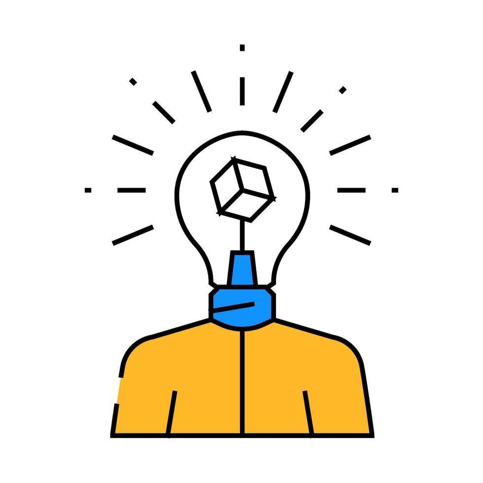 innovation seeker tech enthusiast icon color illustration vector