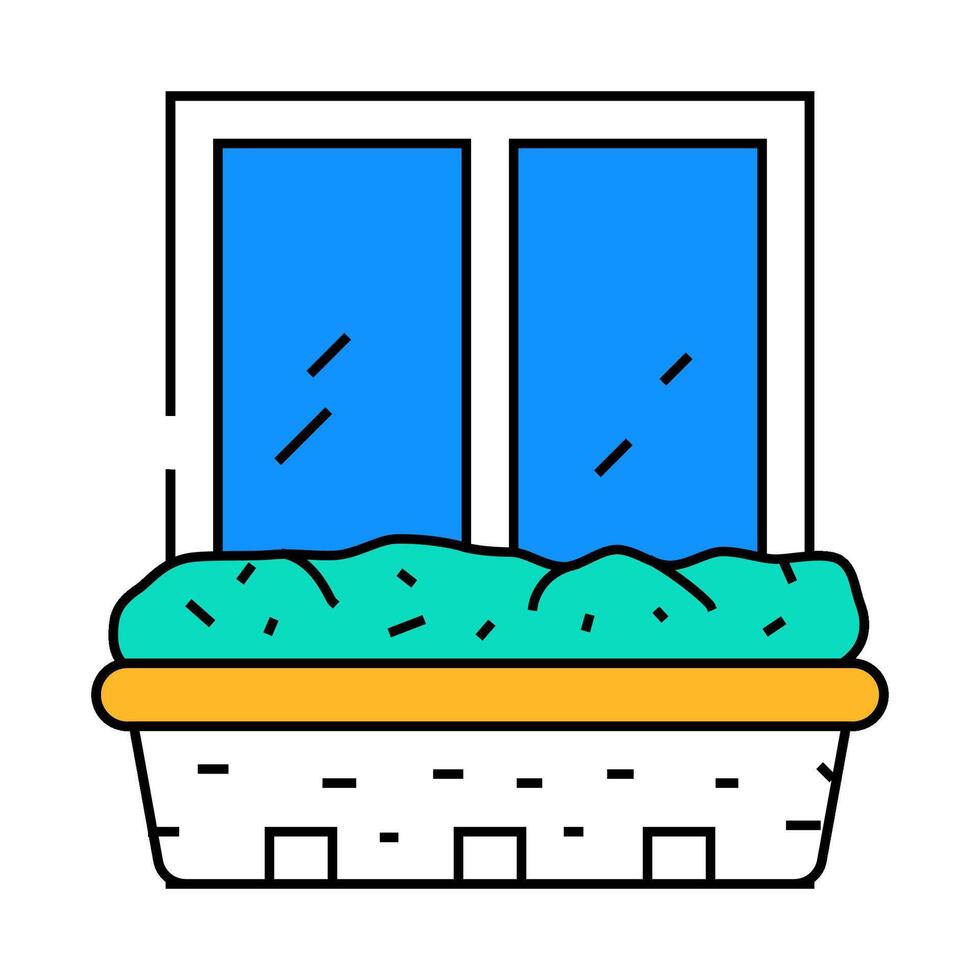 window boxes urban gardening icon color illustration vector