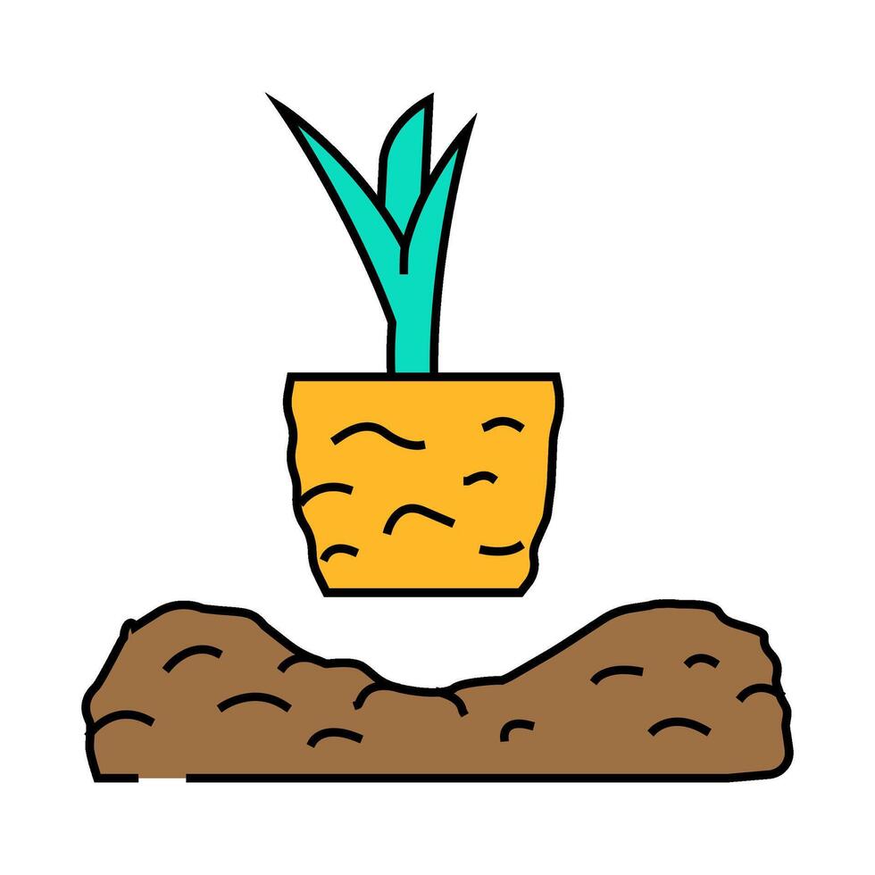transplanting urban gardening icon color illustration vector