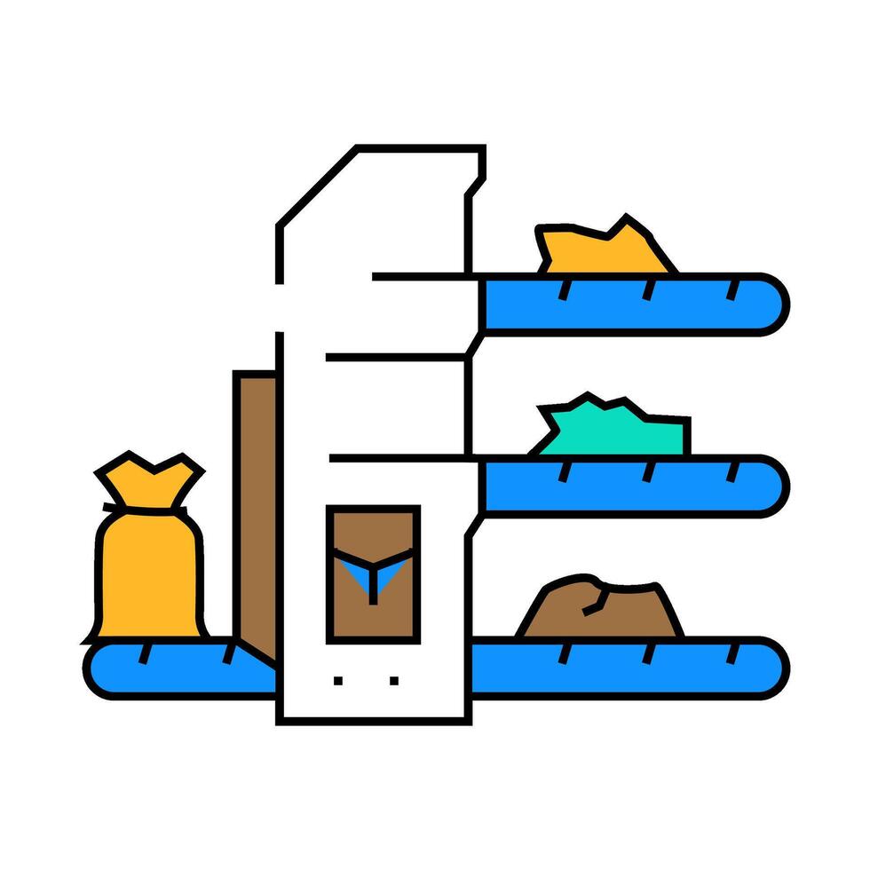 material recovery facility mrf icon color illustration vector