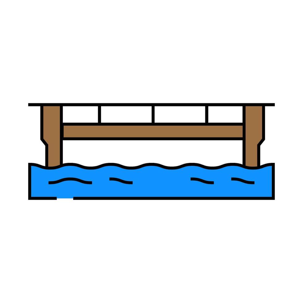 plate girder bridge icon color illustration vector
