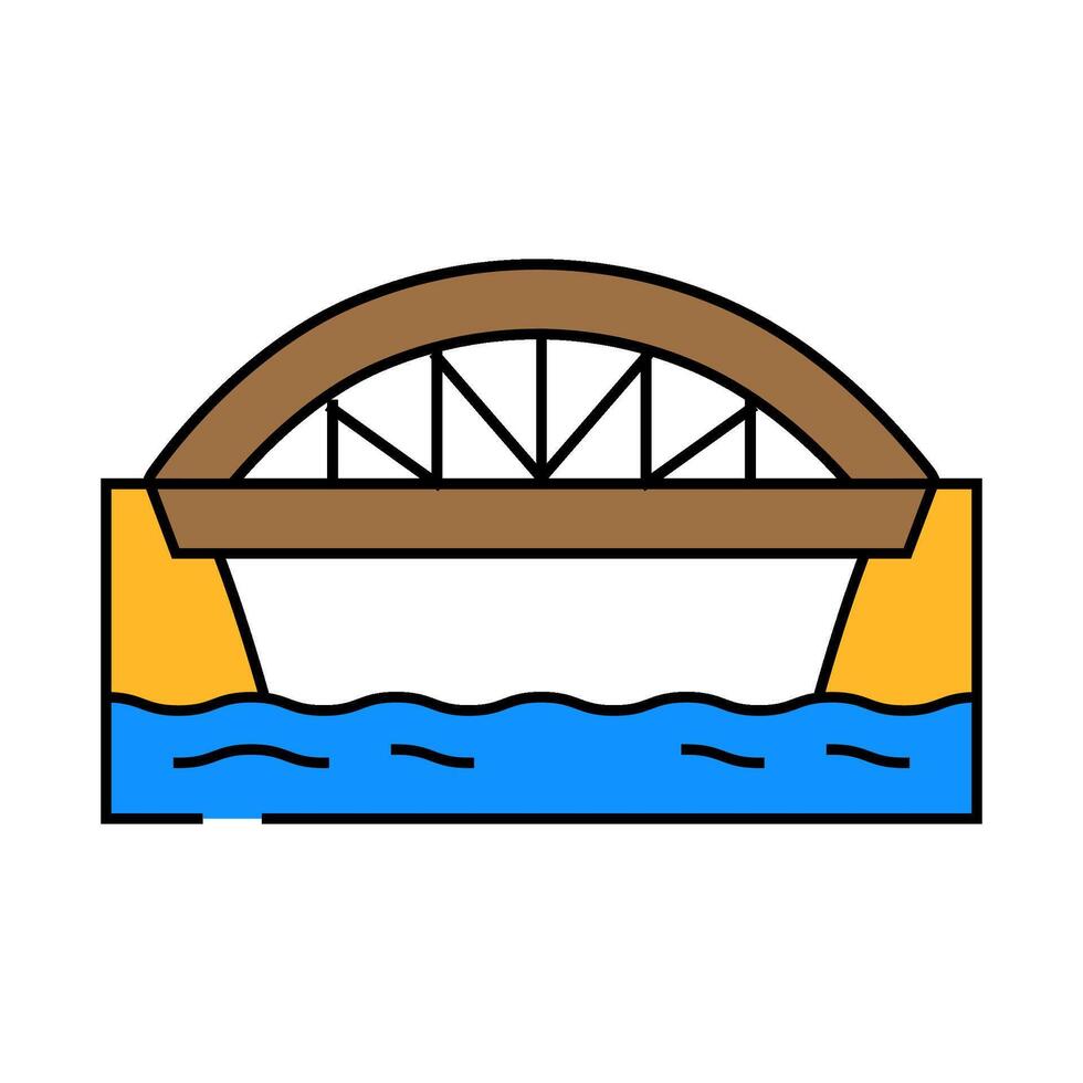 bowstring bridge icon color illustration vector