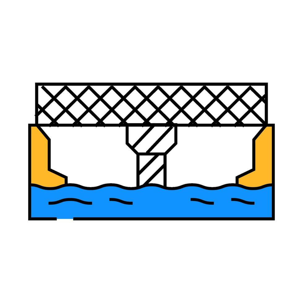 lattice bridge icon color illustration vector