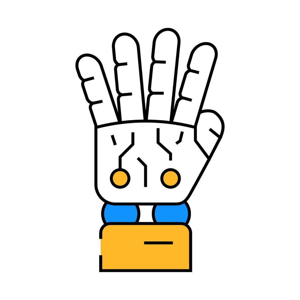 palm robot hand gesture icon color illustration vector