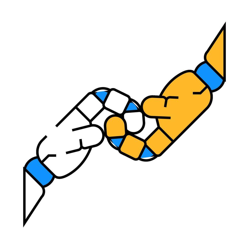 help robot hand gesture icon color illustration vector