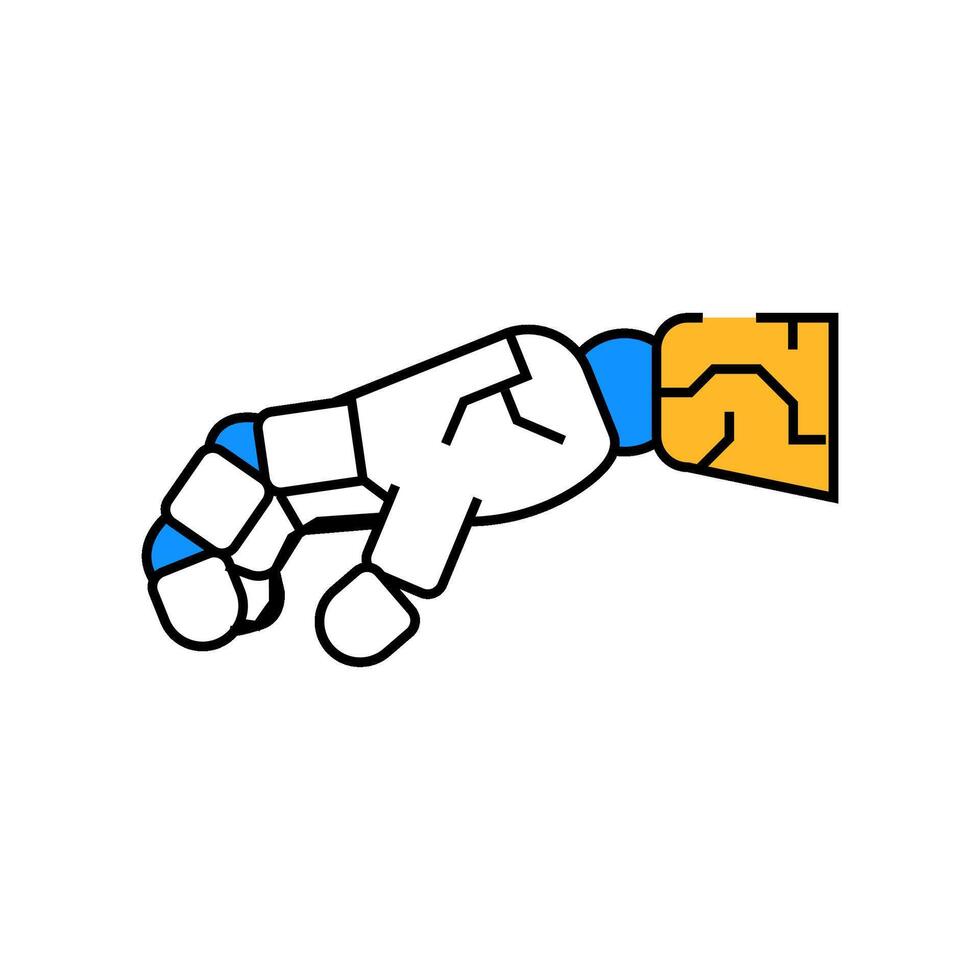 grip robot hand gesture icon color illustration vector
