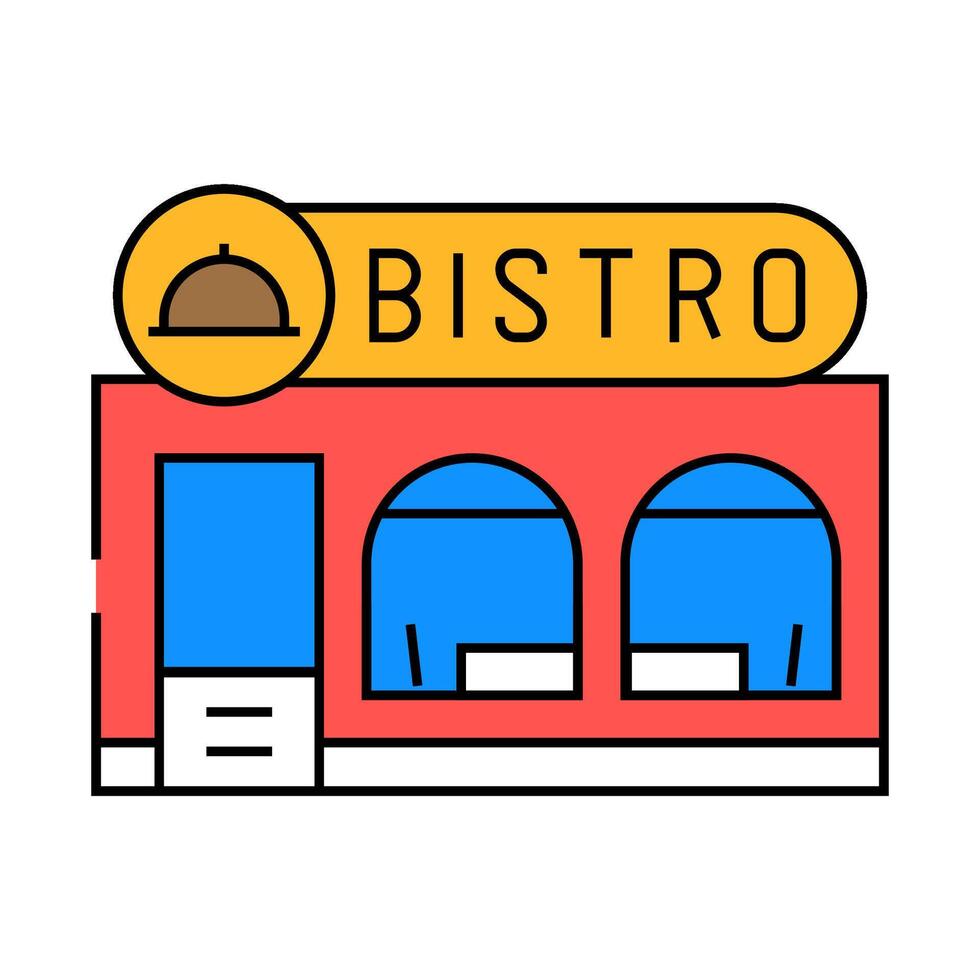 bistro street cafe icon color illustration vector