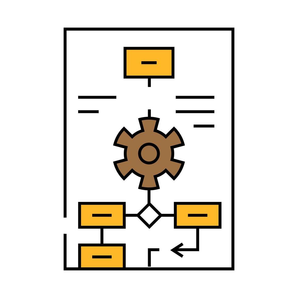 process modeling analyst icon color illustration vector