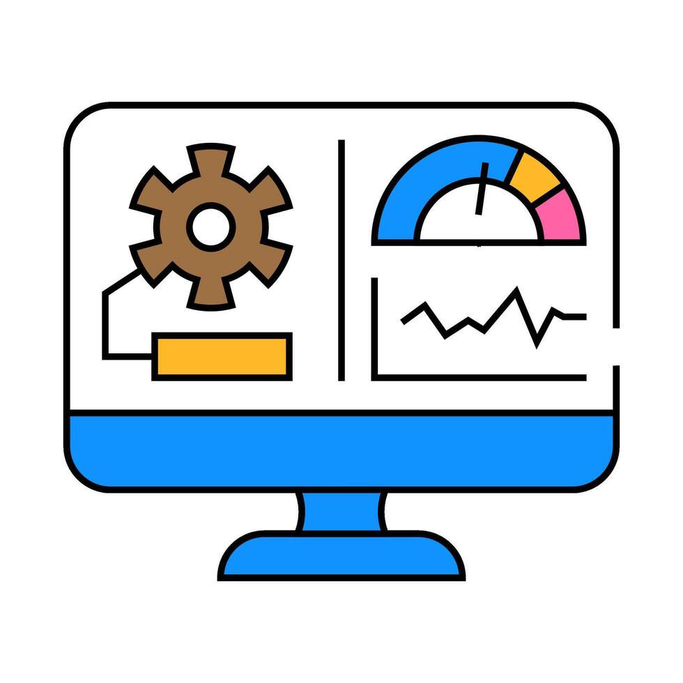 performance testing analyst icon color illustration vector