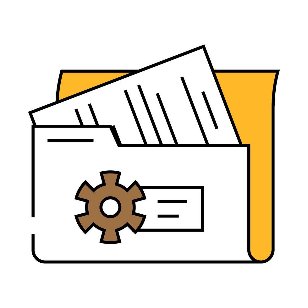 system documentation analyst icon color illustration vector