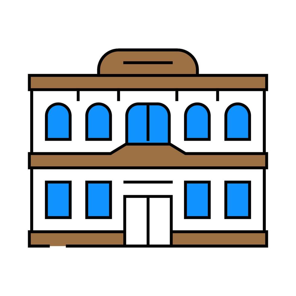business bank building icon color illustration vector