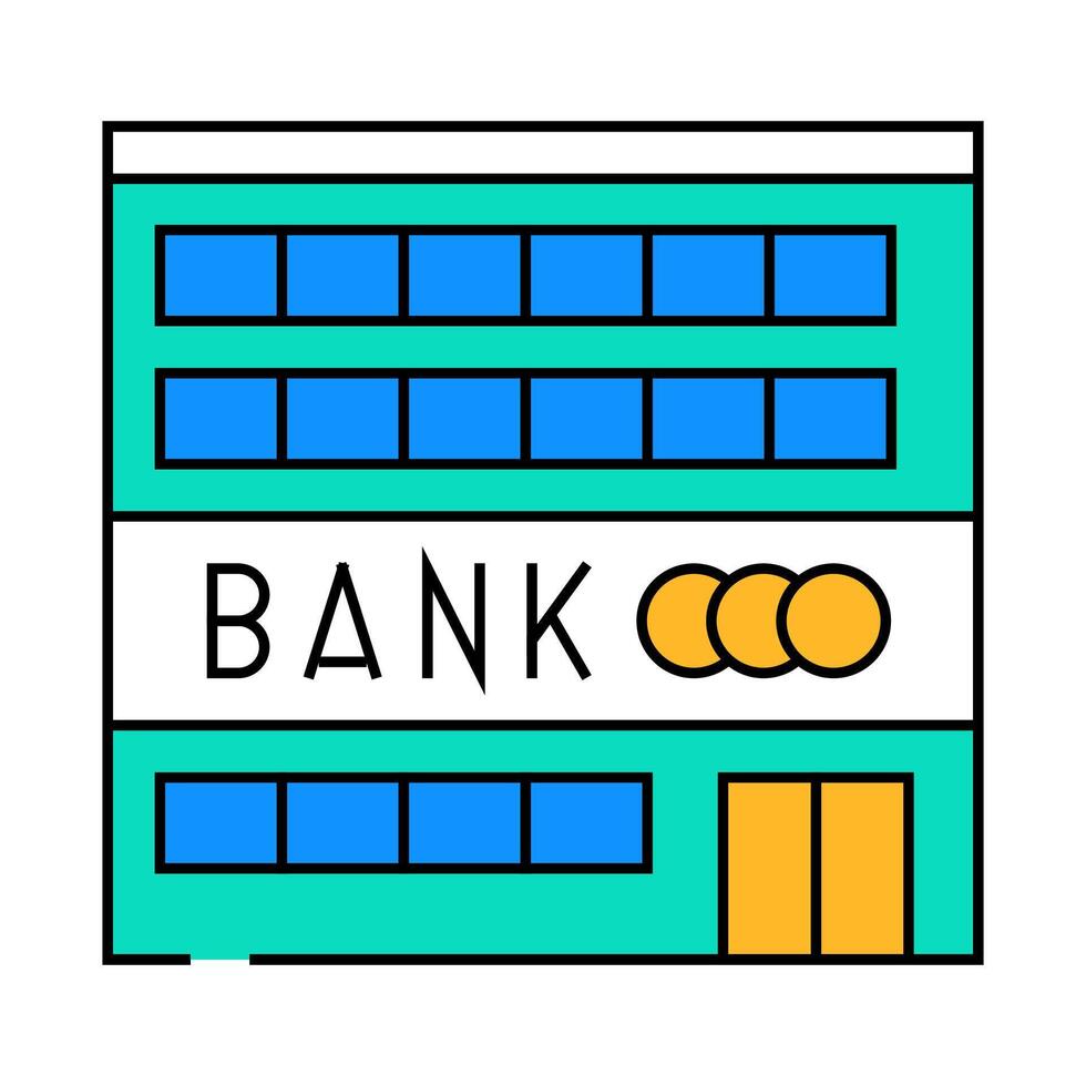 investment bank building icon color illustration vector