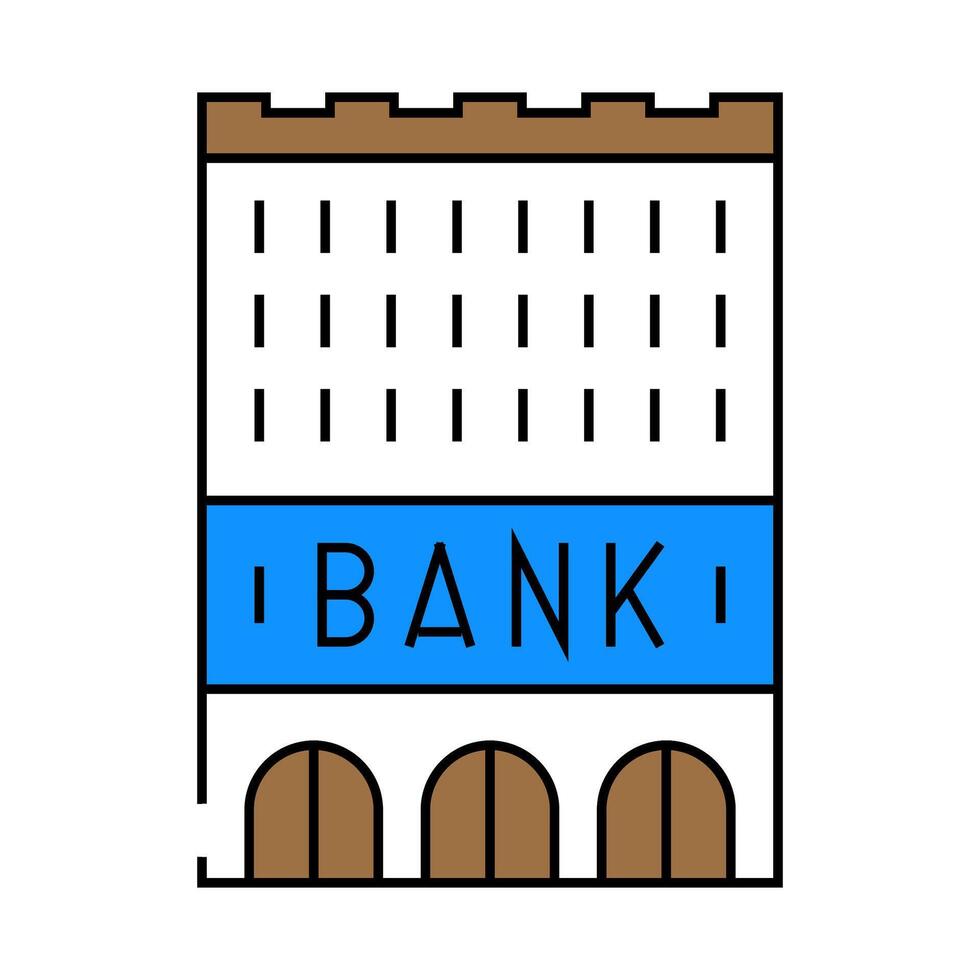 office bank building icon color illustration vector