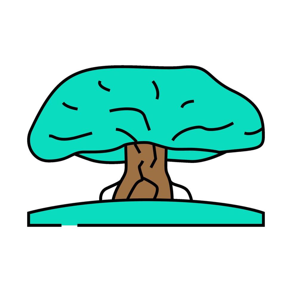 bodhi tree buddhism icon color illustration vector
