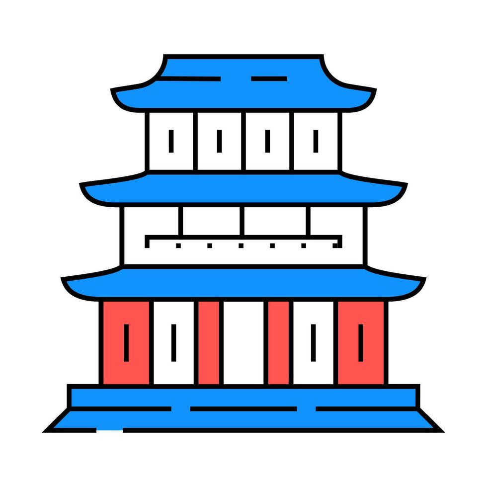 buddhist temple buddhism icon color illustration vector