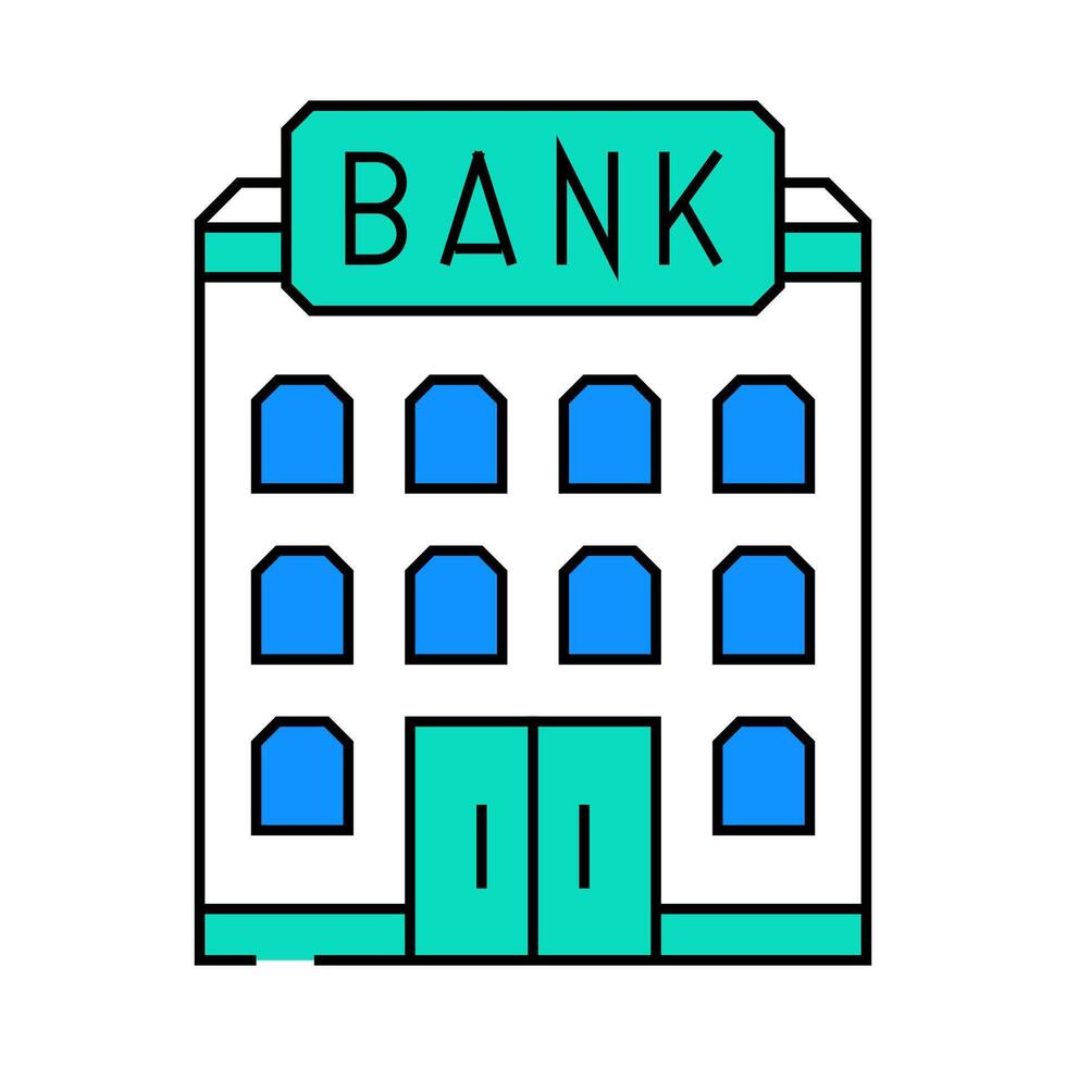 transfer bank building icon color illustration vector