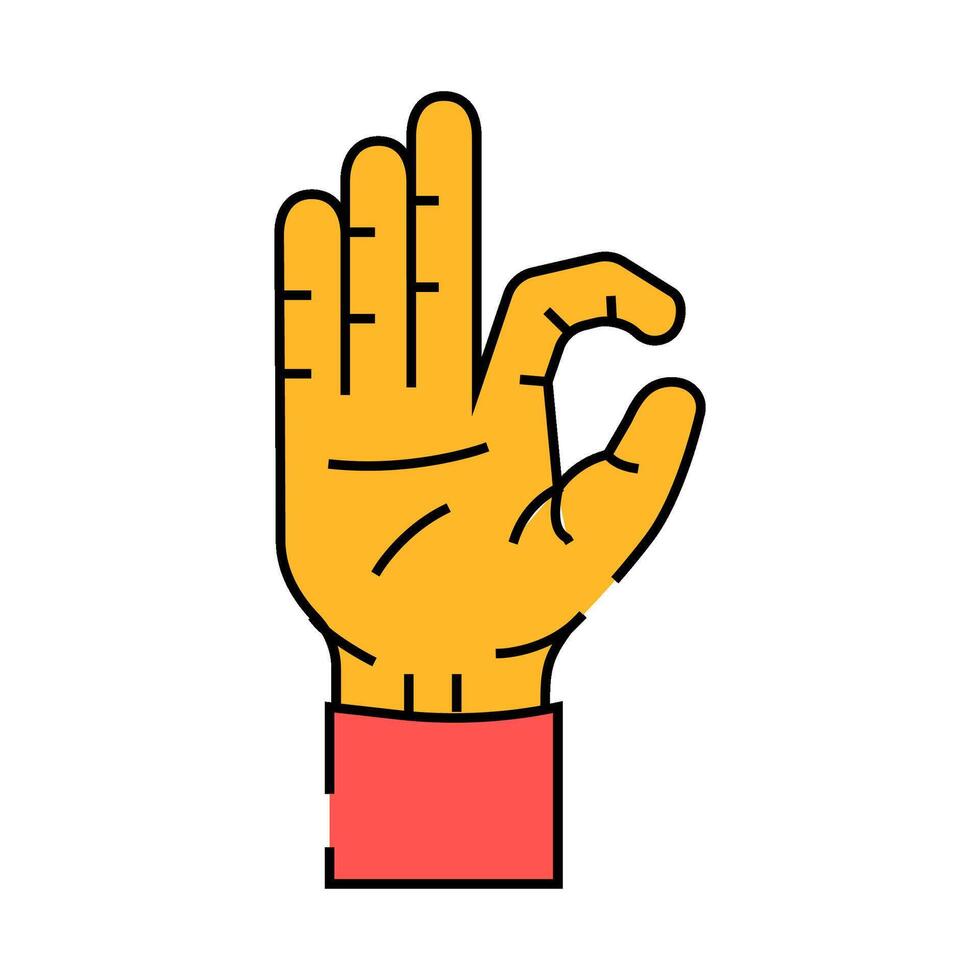 buddha hand gesture mudra icon color illustration vector
