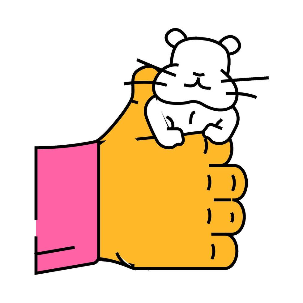 hamster hand pet icon color illustration vector