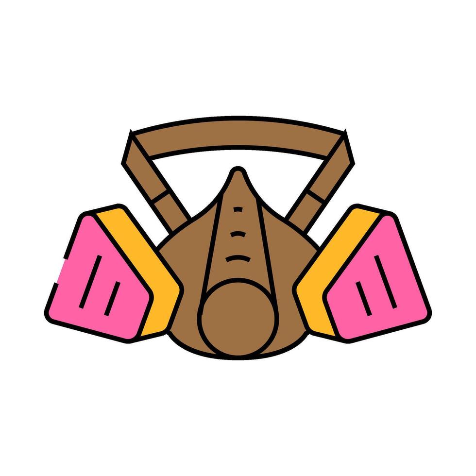 respirator ppe protective equipment icon color illustration vector