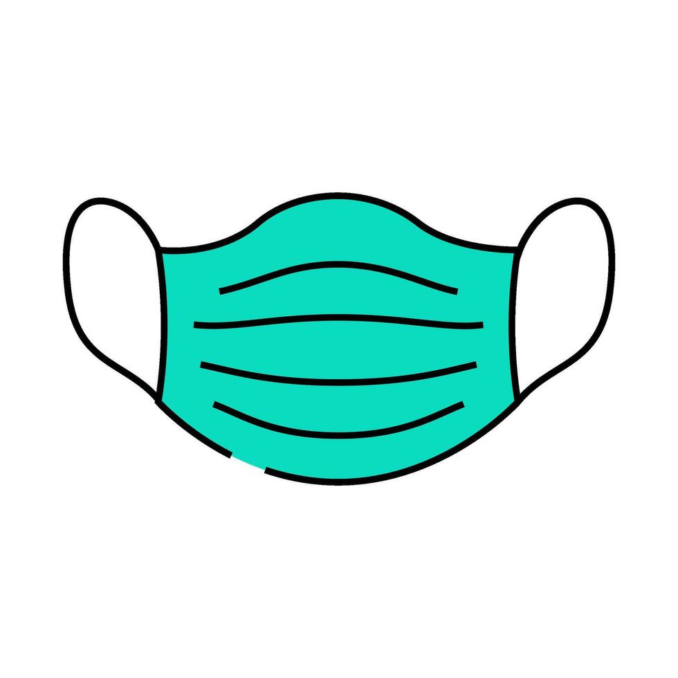 surgical mask ppe protective equipment icon color illustration vector