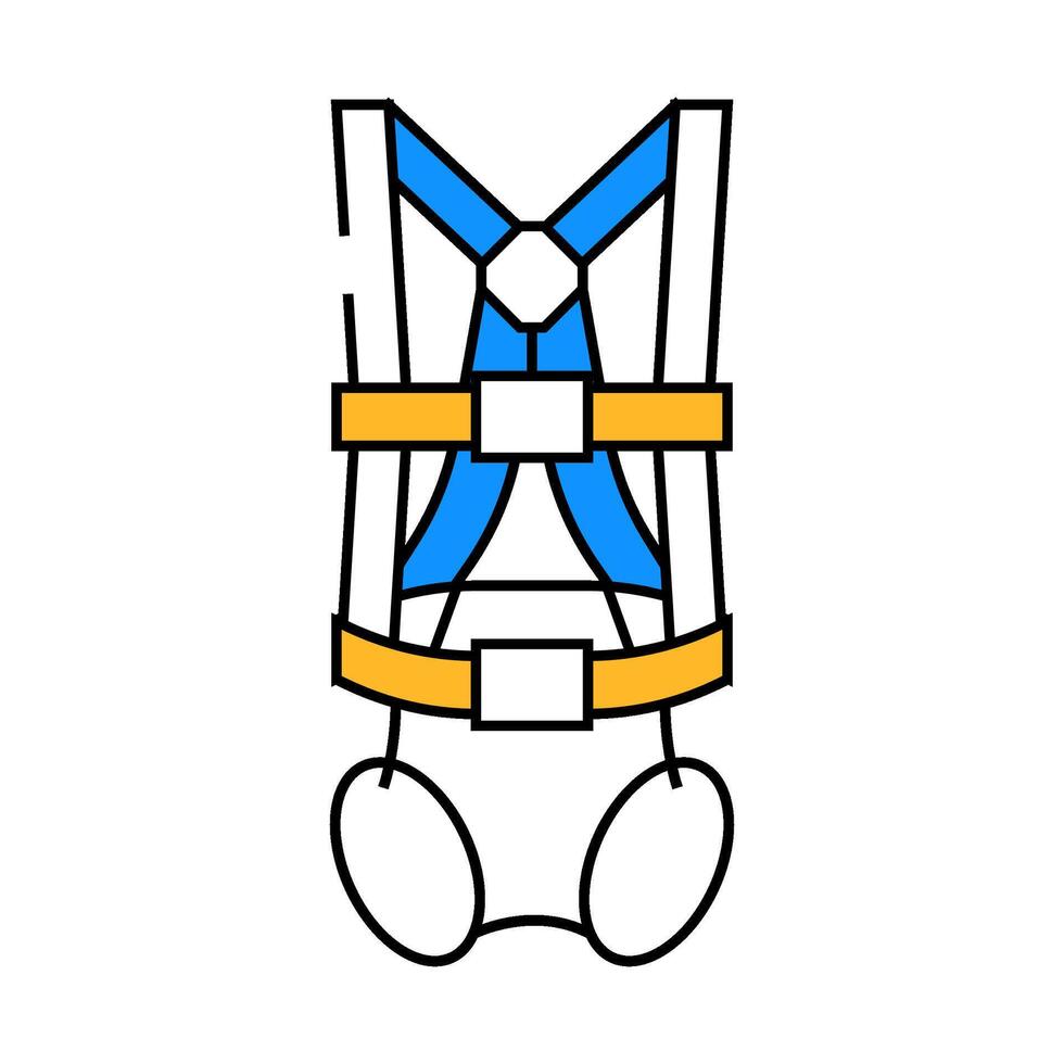 safety harness ppe protective equipment icon color illustration vector